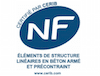 logo NF pour éléments de structure linéaires en béton armé et précontraint
